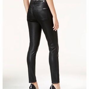 NWT 7FAMK Coated black skinny jeans